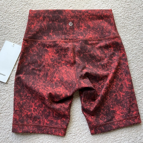 Lululemon Wunder Train HR Short 8” Women's Workout Biker Shorts Red DWAR Size 6 - Picture 6 of 9